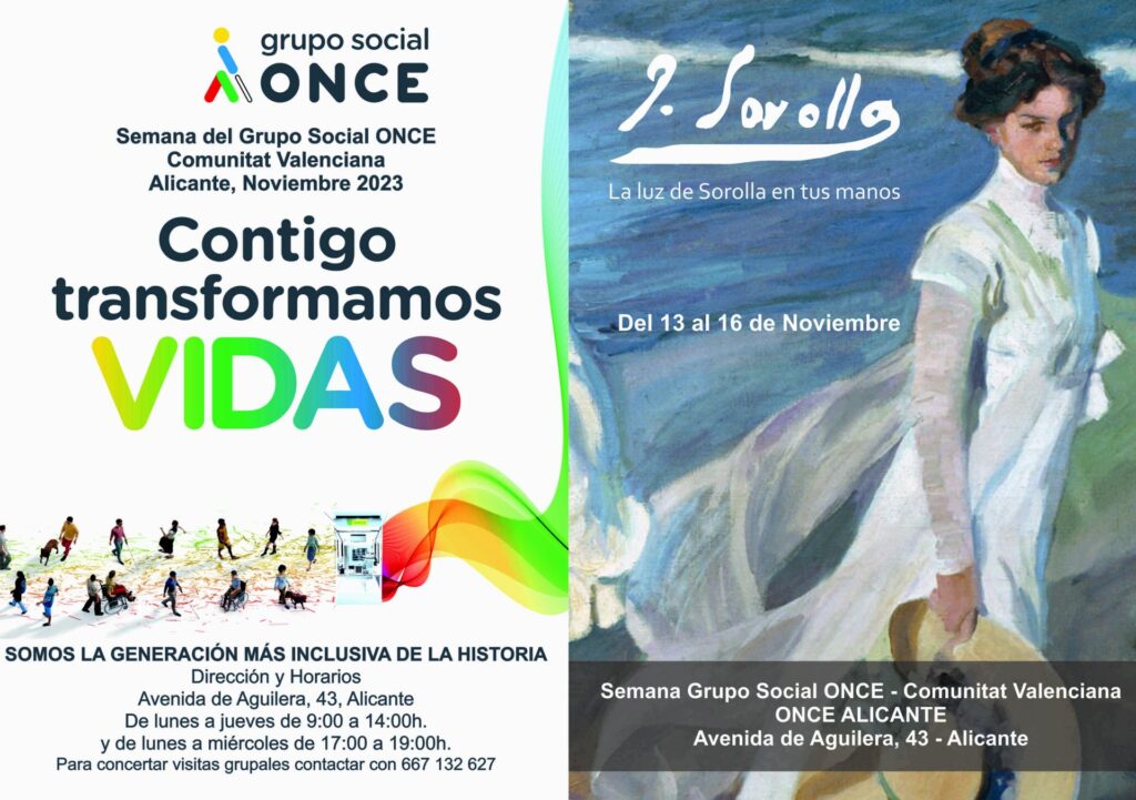 Díptico de la exposición de Sorolla en Alicante