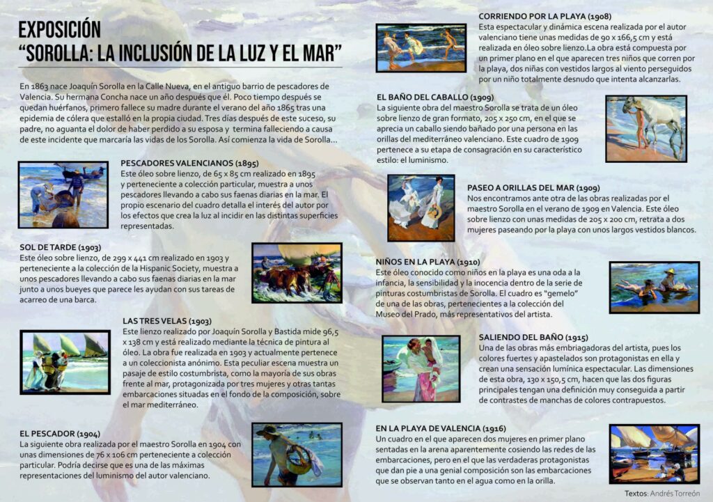 Díptico de la exposición de Sorolla en Alicante